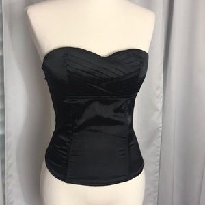 Small black top strapless boned and satin